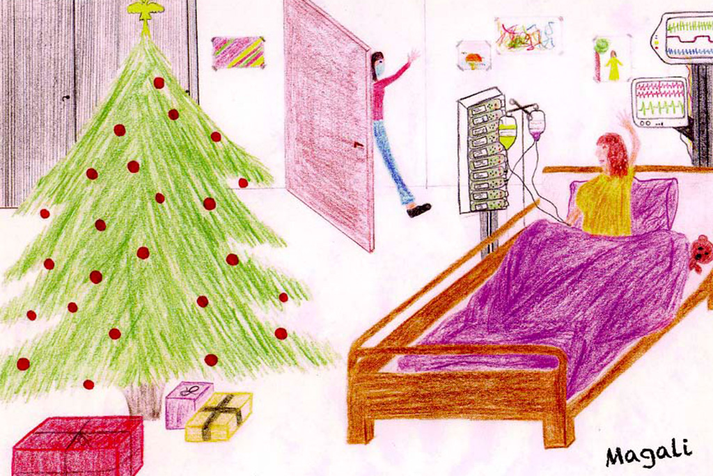 Gezeichnete Weihnachtskarte von Magali